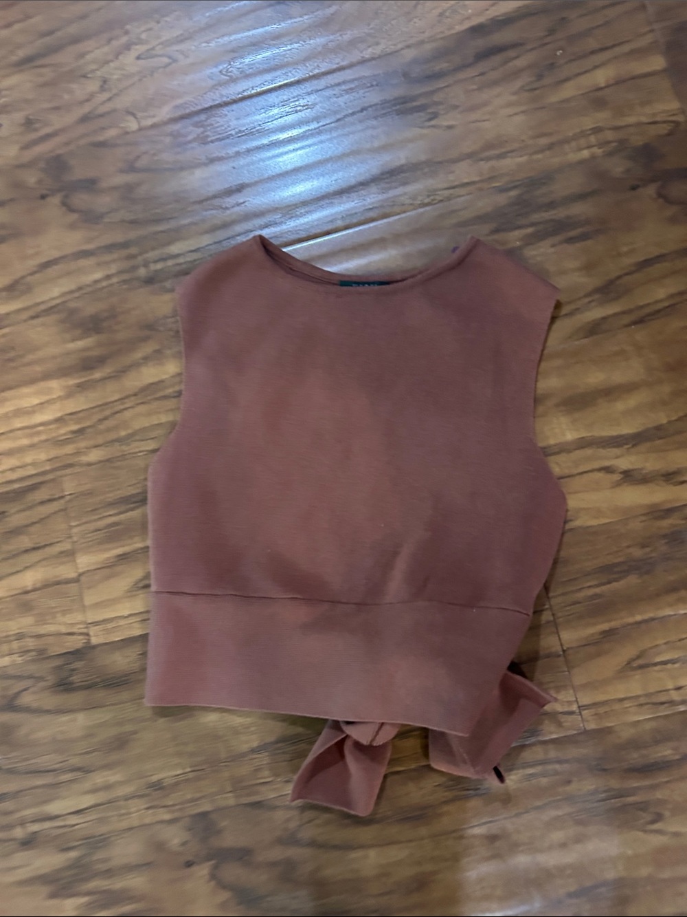 wild fable Rust-Tone Ribbed Tie-Back Crop Tank